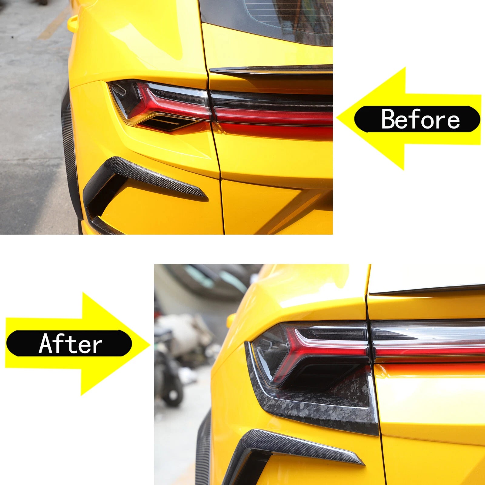 Forged Carbon Fiber Rear Tail Light Lamp Cover Trim For Lamborghni URUS 2018-23