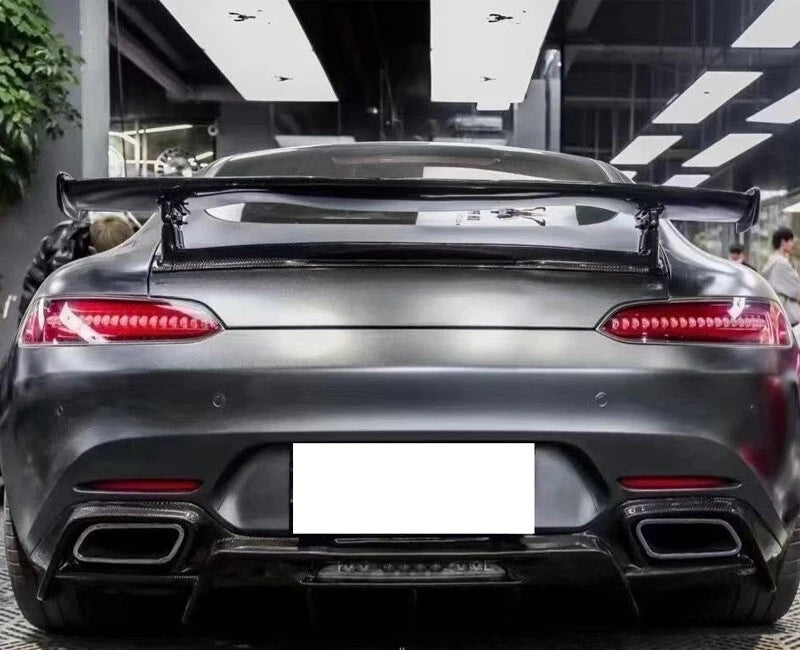Carbon Fiber AMG GT Style Rear Diffuser Lip For Mercedes GT GTS Bumper Refit