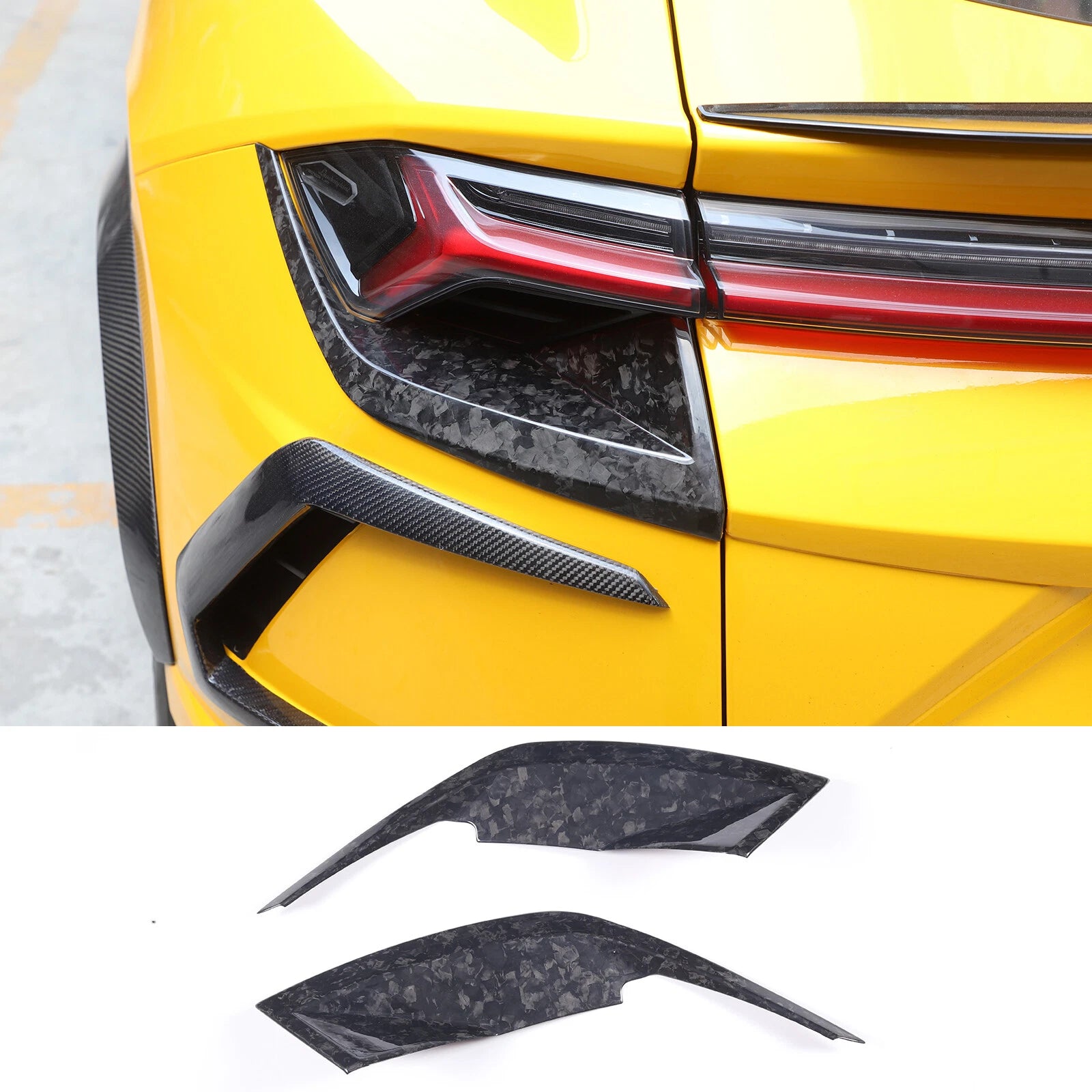 Forged Carbon Fiber Rear Tail Light Lamp Cover Trim For Lamborghni URUS 2018-23