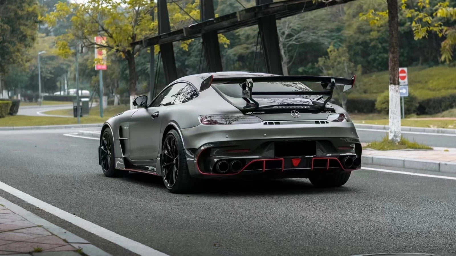 REAL CARBON FIBER REAR TRUNK SPOILER WING FOR MERCEDES BENZ AMG GT GTS BK STYLE