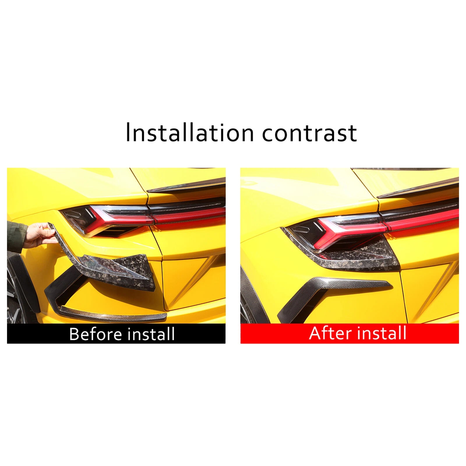 Forged Carbon Fiber Rear Tail Light Lamp Cover Trim For Lamborghni URUS 2018-23