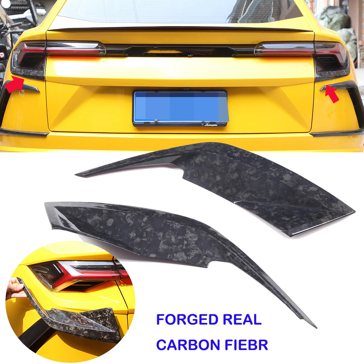 Forged Carbon Fiber Rear Tail Light Lamp Cover Trim For Lamborghni URUS 2018-23
